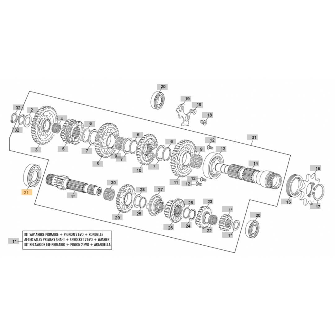Sherco Clutch Shaft Gearbox Bearing (2023-2025)