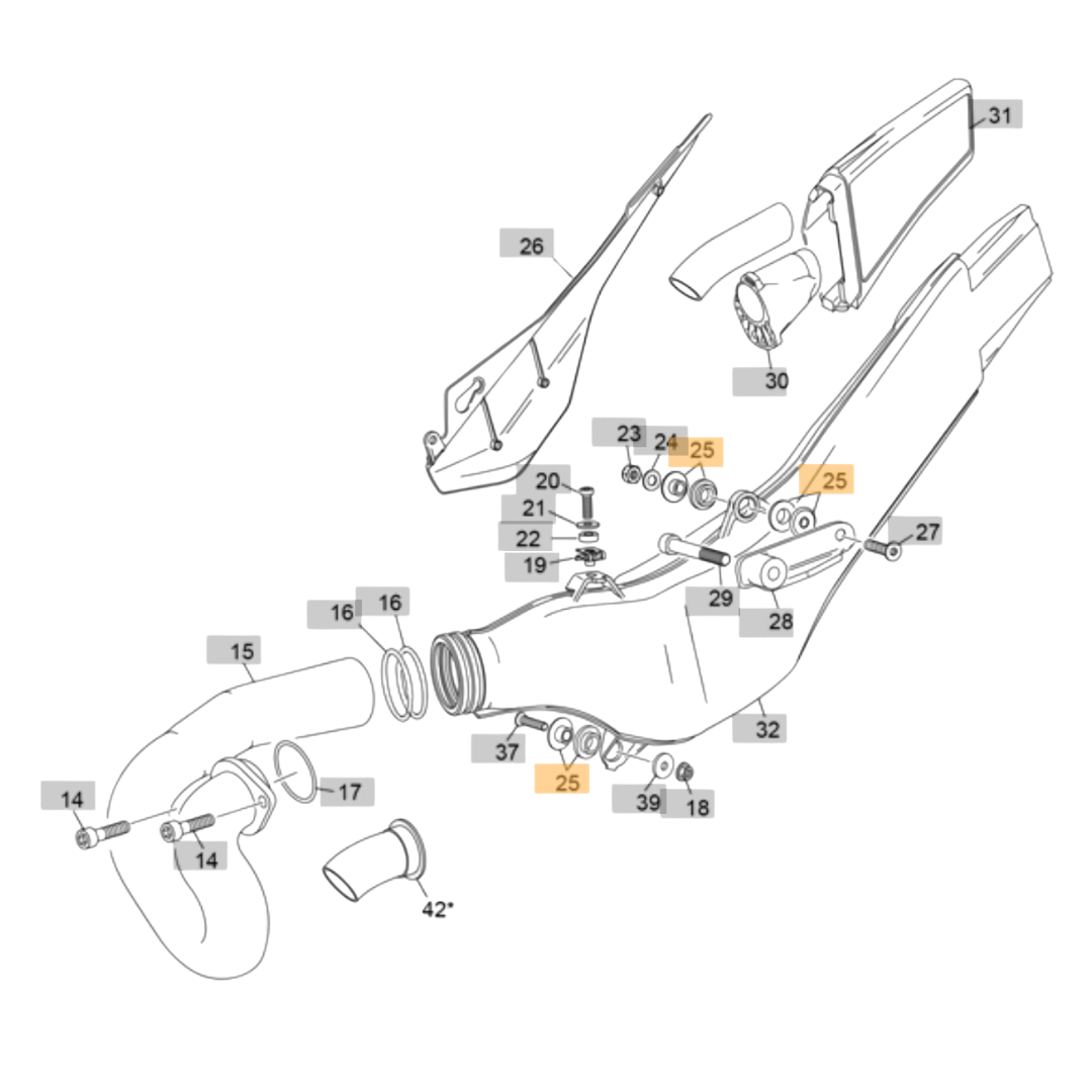 Sherco Silencer Mount Block (2023-2025)