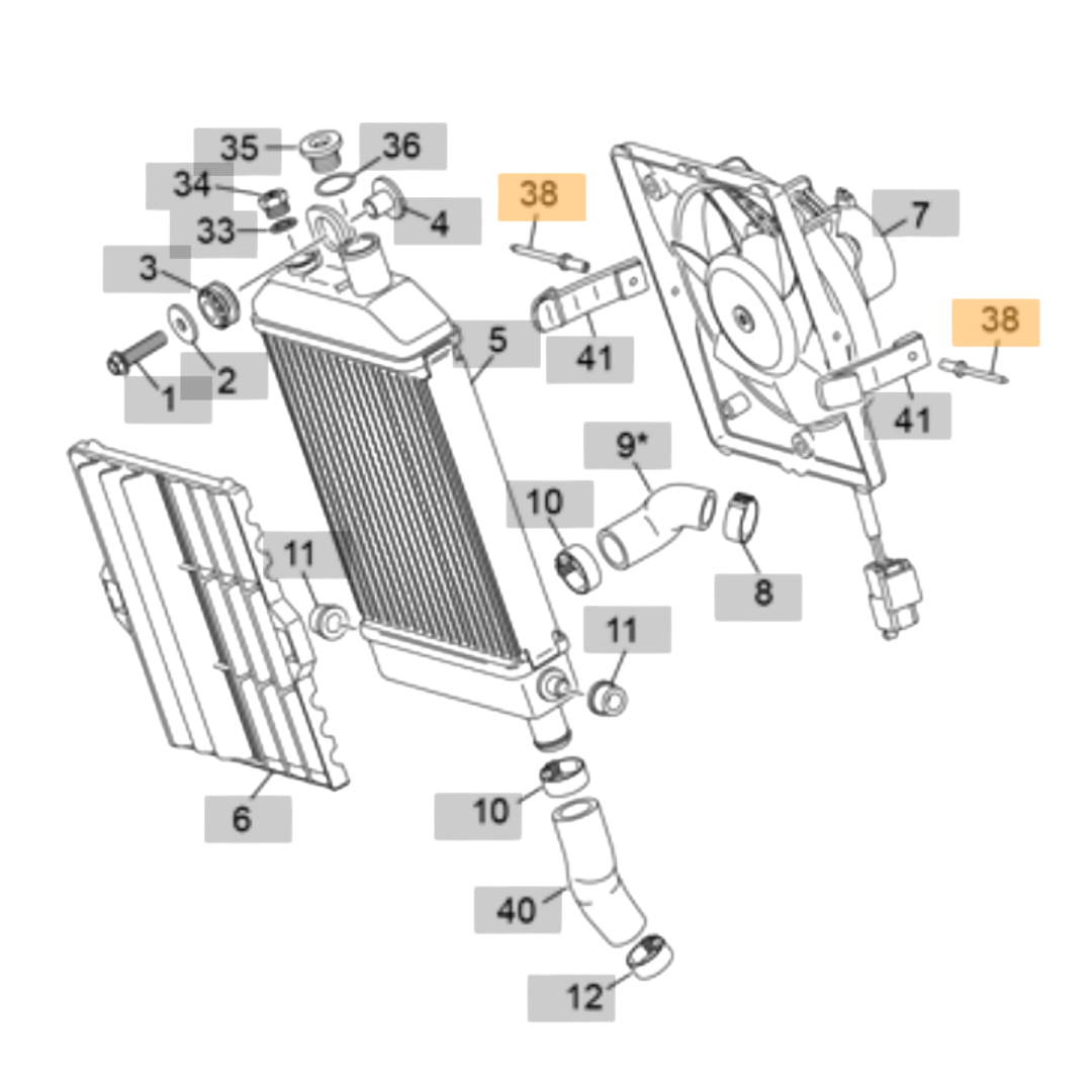 Sherco Pop Rivet for Radiator Grill Clip (2023-2025)