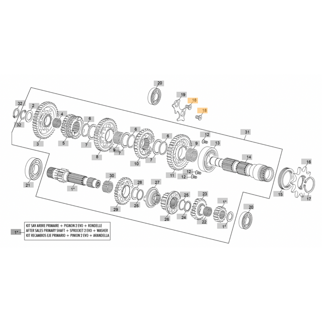 Sherco Gearbox Bearing Plate Bolt (2023-2025)
