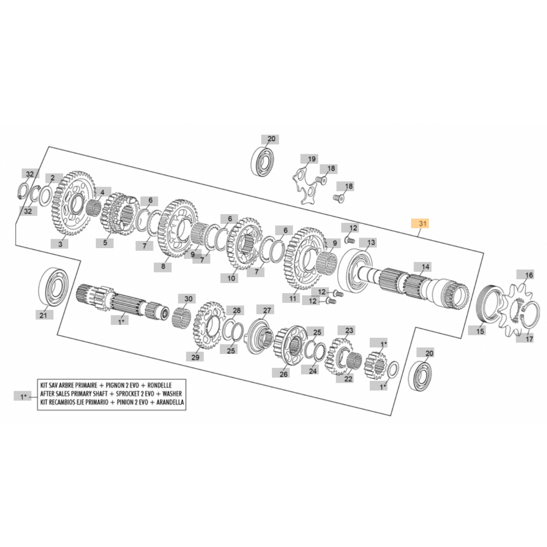 Sherco Gearbox Assembly (2023-2025)