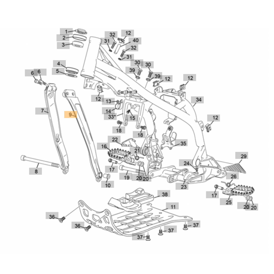 Sherco Front Left Frame Plate (2023-2025)