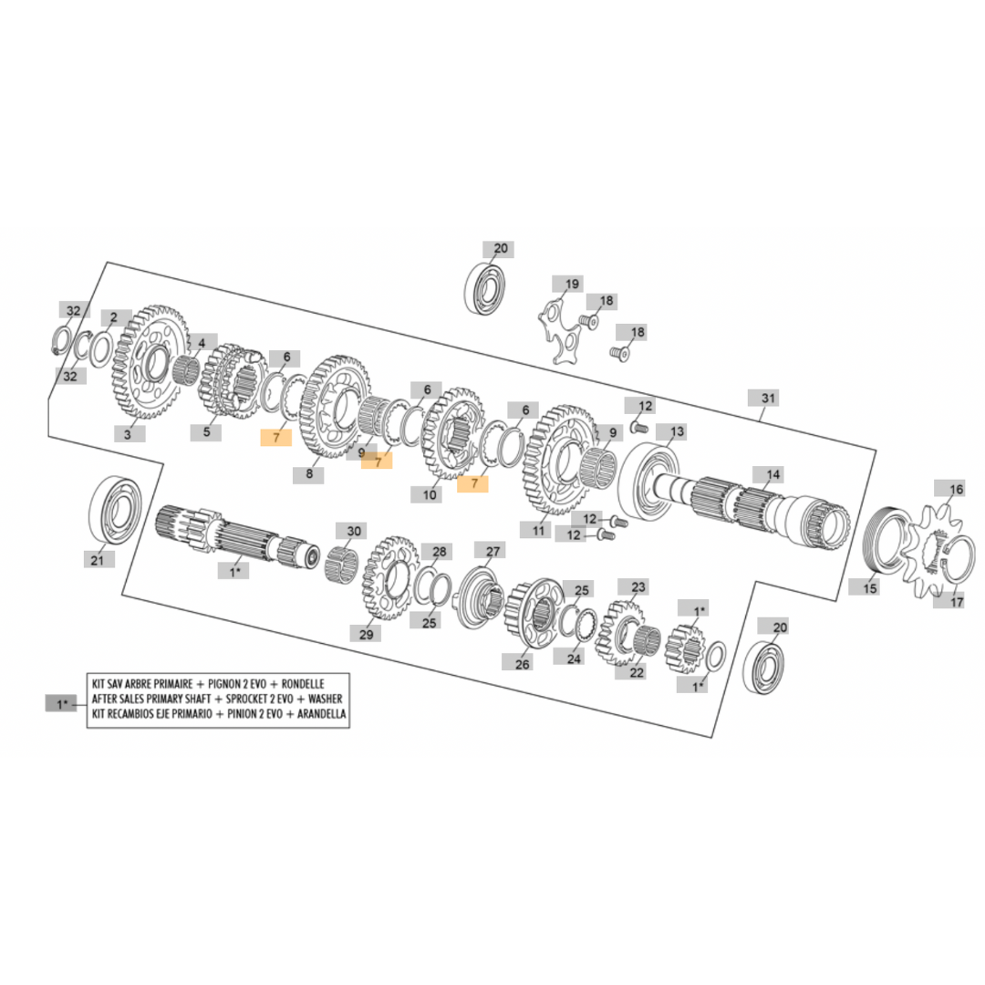 Sherco Castellated Gearbox Washer (2023-2025)