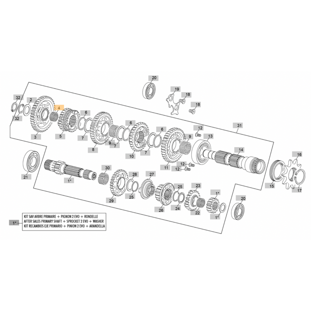 Sherco Gearbox Needle Bearing (2023-2025)