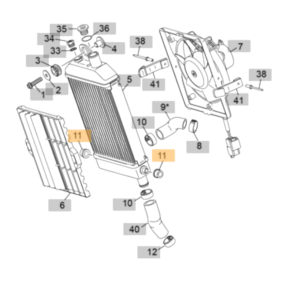 Sherco Radiator Silent Block Rubber (2023-2025)