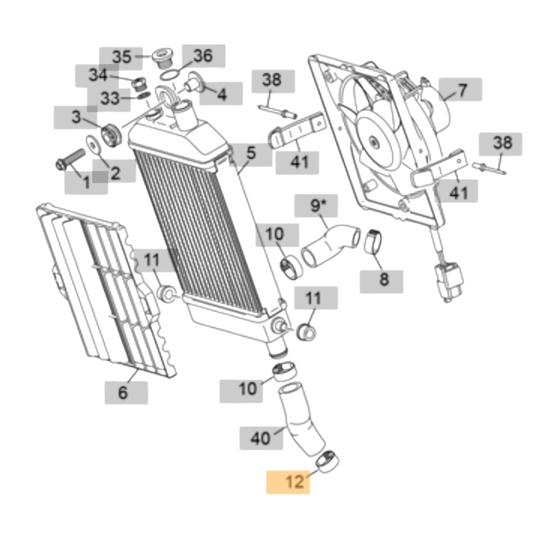 Sherco Radiator Coolant Hose Clamp (2023-2025)