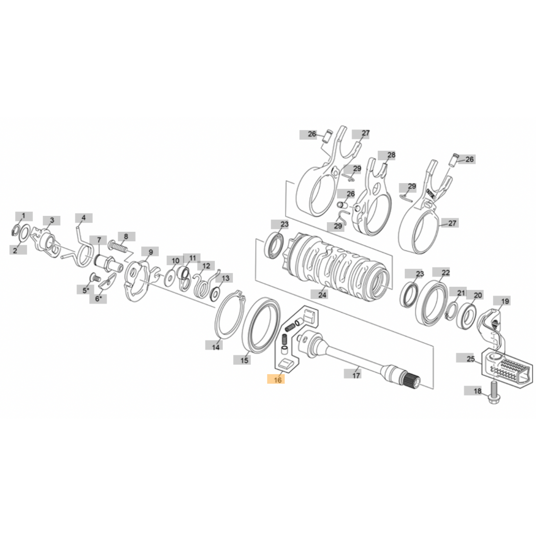 Sherco Gear Selector Slider Mechanism (2023-2025)