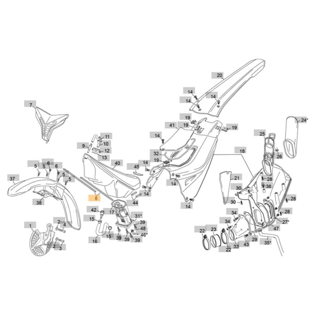Sherco Tank Foam Strip Long (2023-2025)