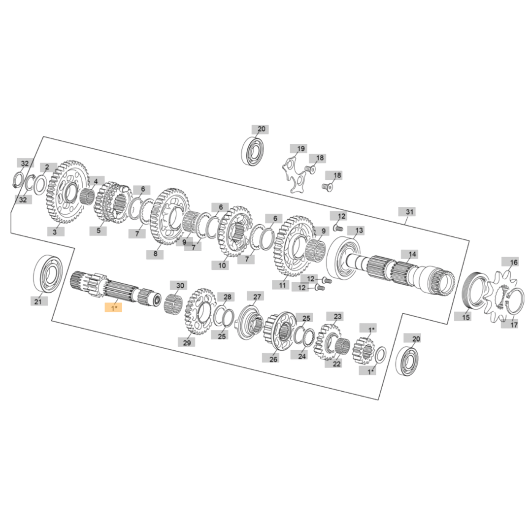 Sherco Gear Clutch Shaft (2023-2025)
