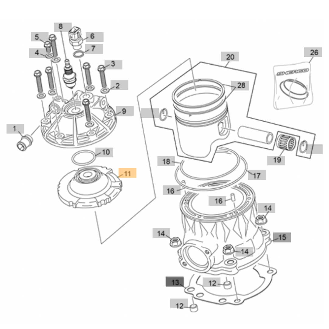 Sherco ST Low Compression Head Insert 250cc (2026)