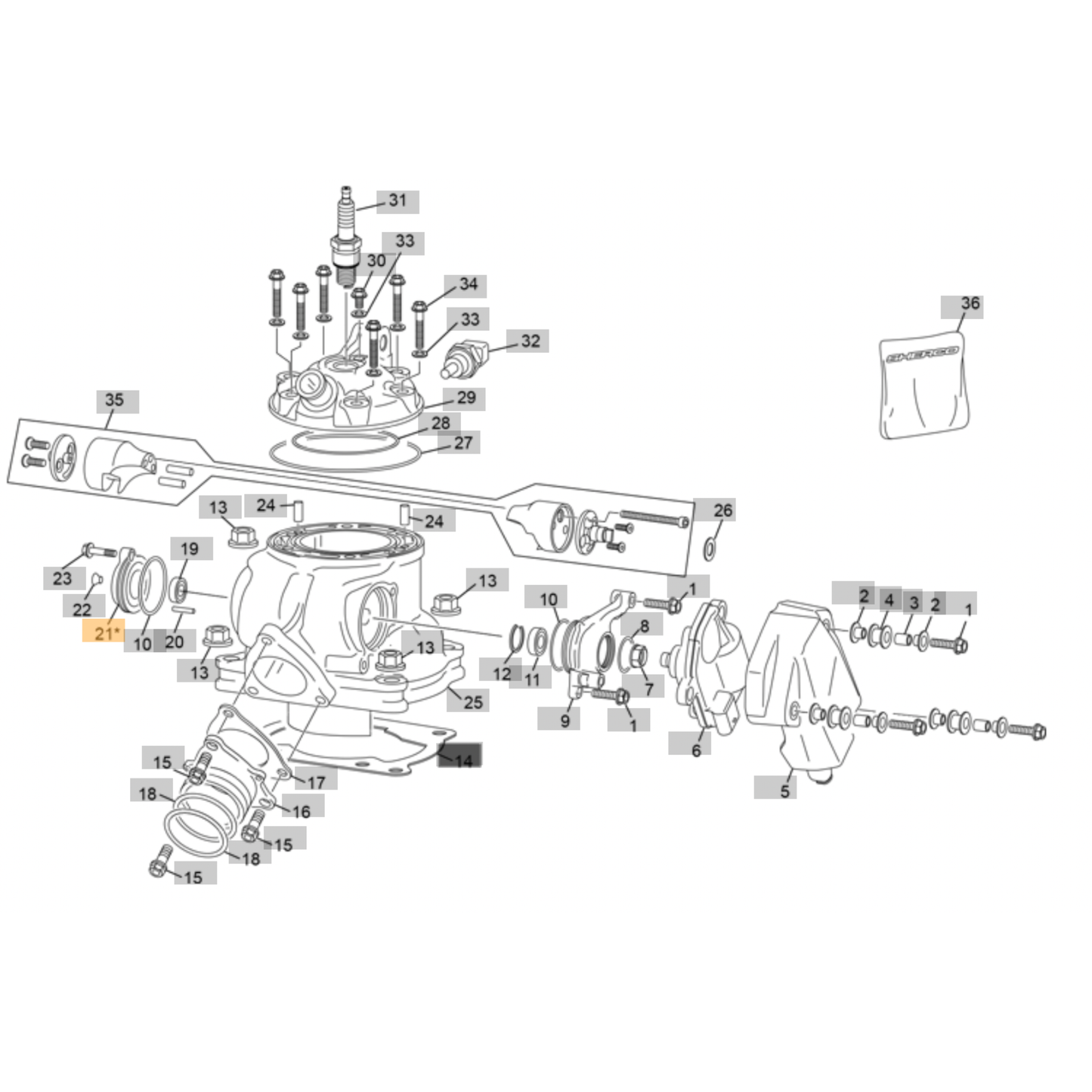 Sherco SE 125 Power Valve Cover (2022-2026)