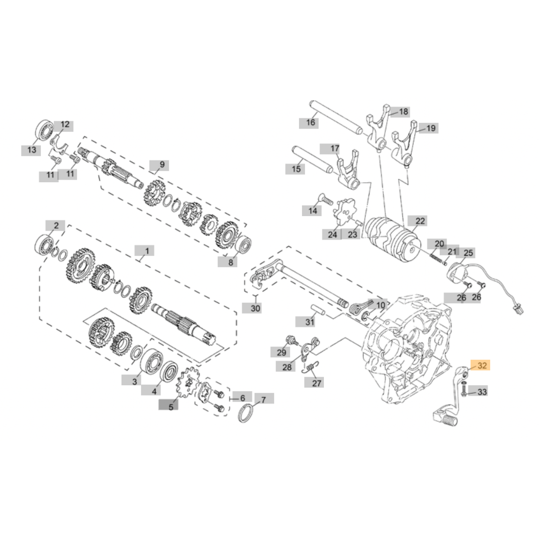 Sherco TY125 Gear Pedal (2019-2026)