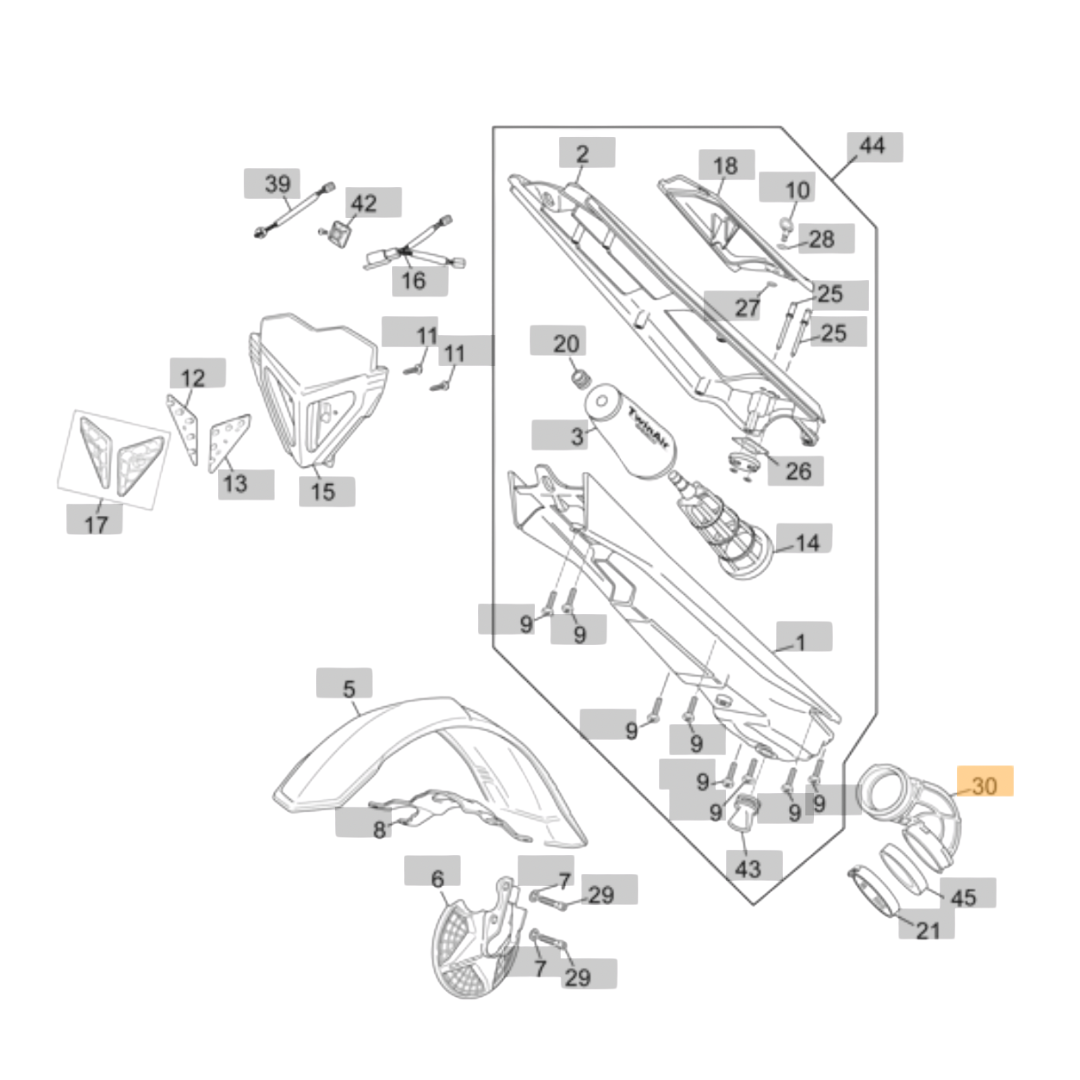 Sherco Carb-Airbox Rubber (2012-2015)