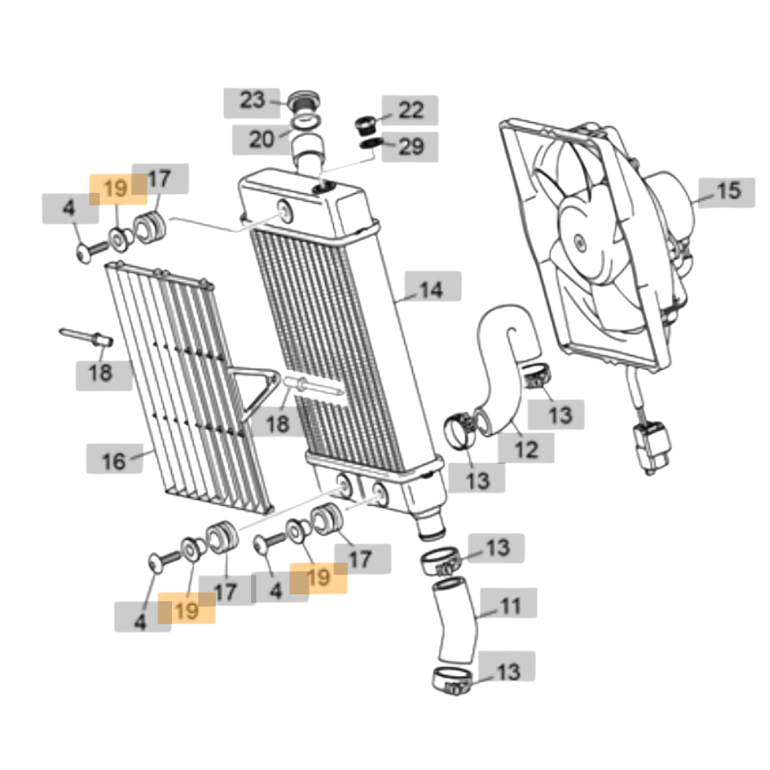 Sherco Radiator Mount Bush (2013-2022)