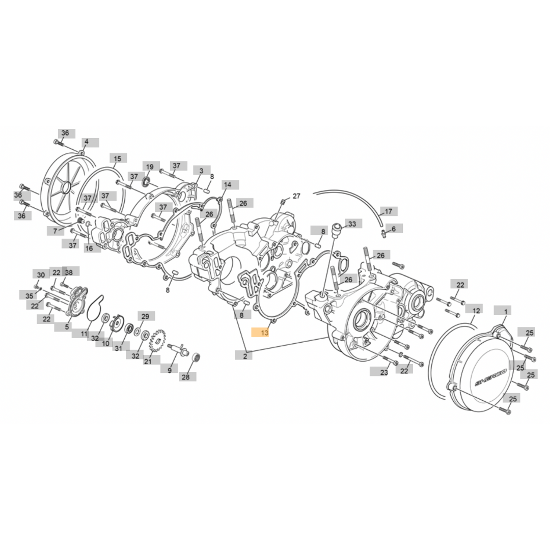 Sherco Crankcase Centre Gasket 125cc (2014-2022)