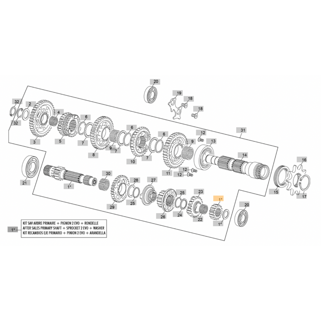 Sherco Primary Pinion Gear - 2nd (2023-2025)