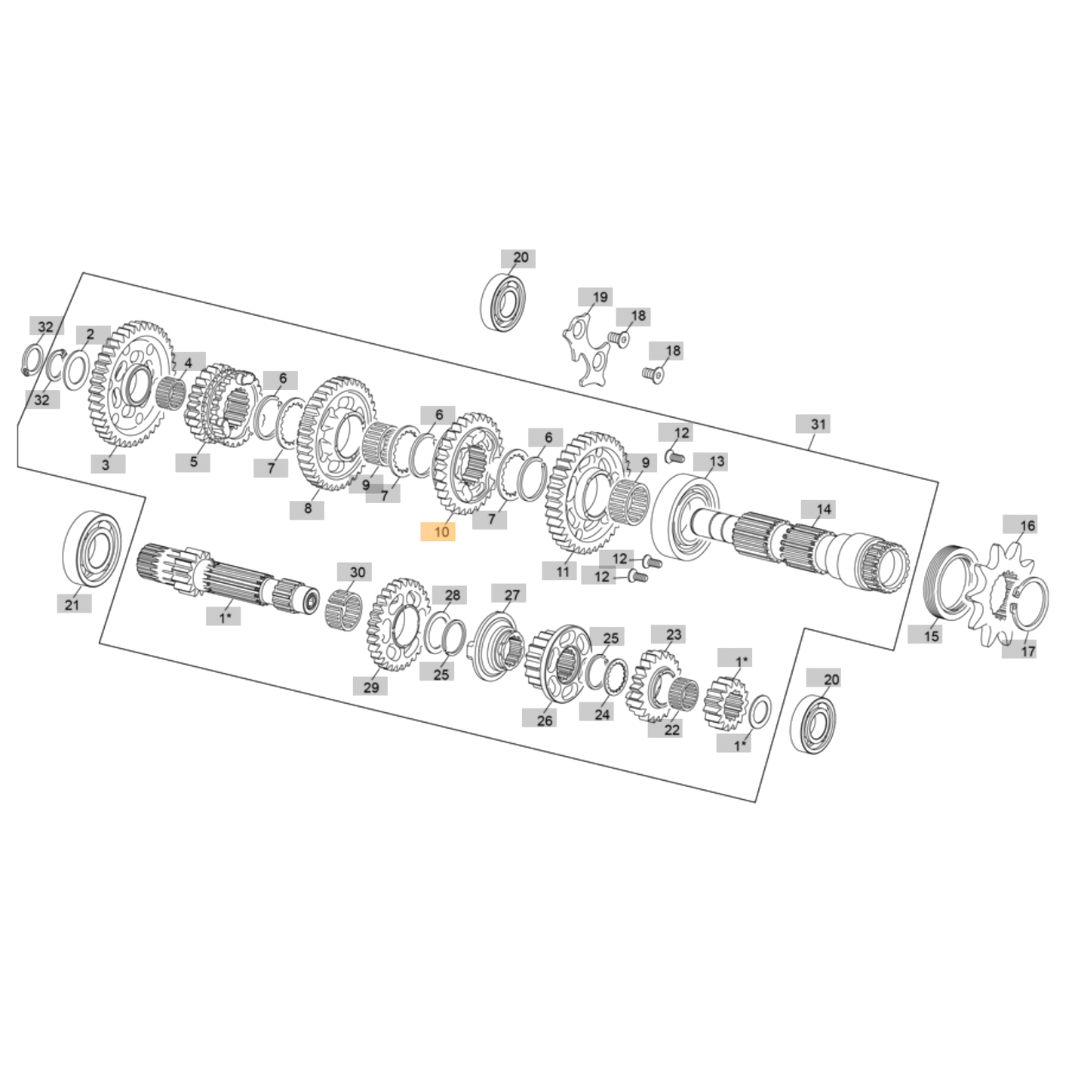 Sherco Pinion Gear Secondary - 4th (2023-2025)