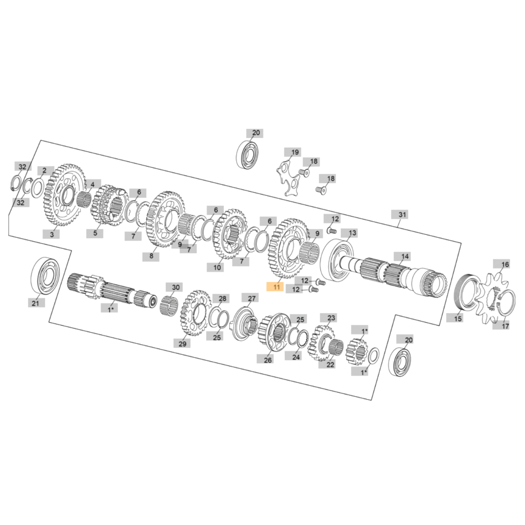 Sherco Pinion Gear Secondary - 2nd (2023-2025)