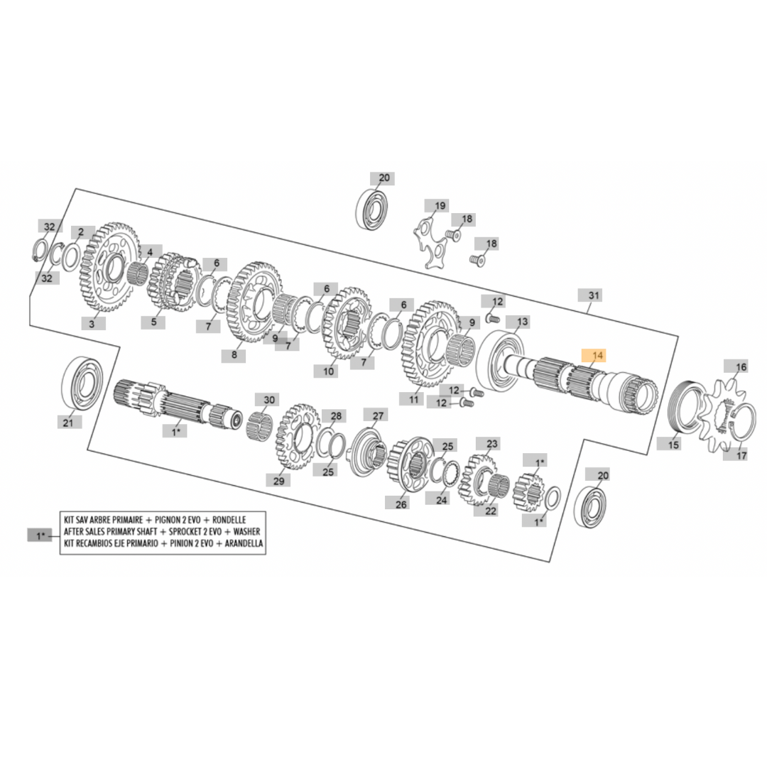 Sherco Main Drive Shaft (2023-2025)