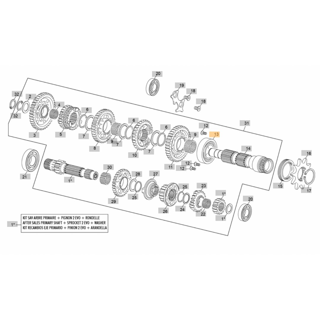 Sherco ST Gearbox Main Shaft Bearing (2023-2026)