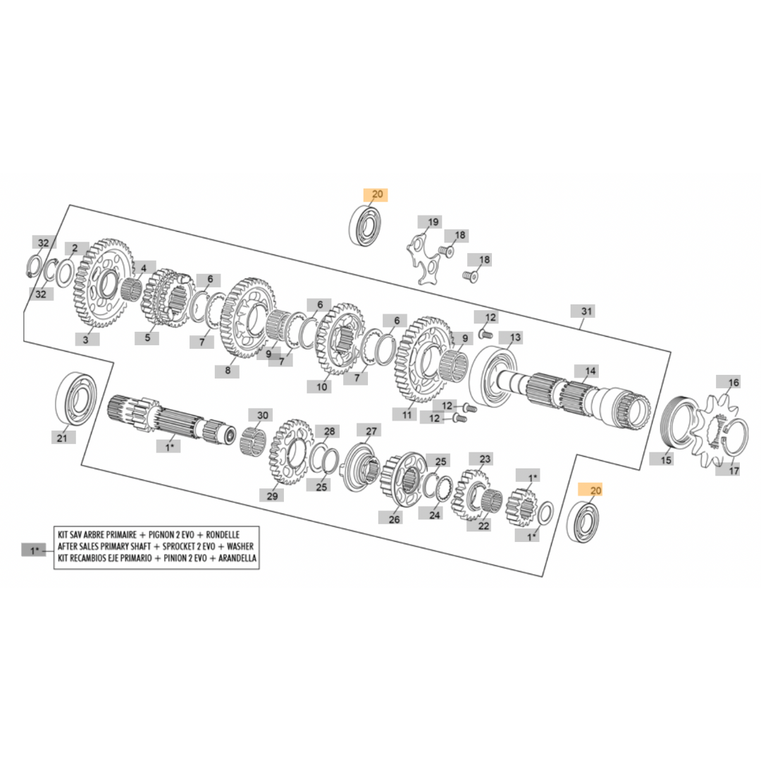 Sherco Small Gearbox Bearing (2023-2025)