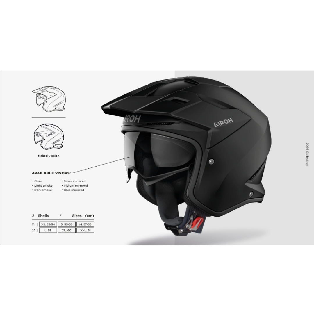 Airoh Kombakt Gloss White Trials Helmet
