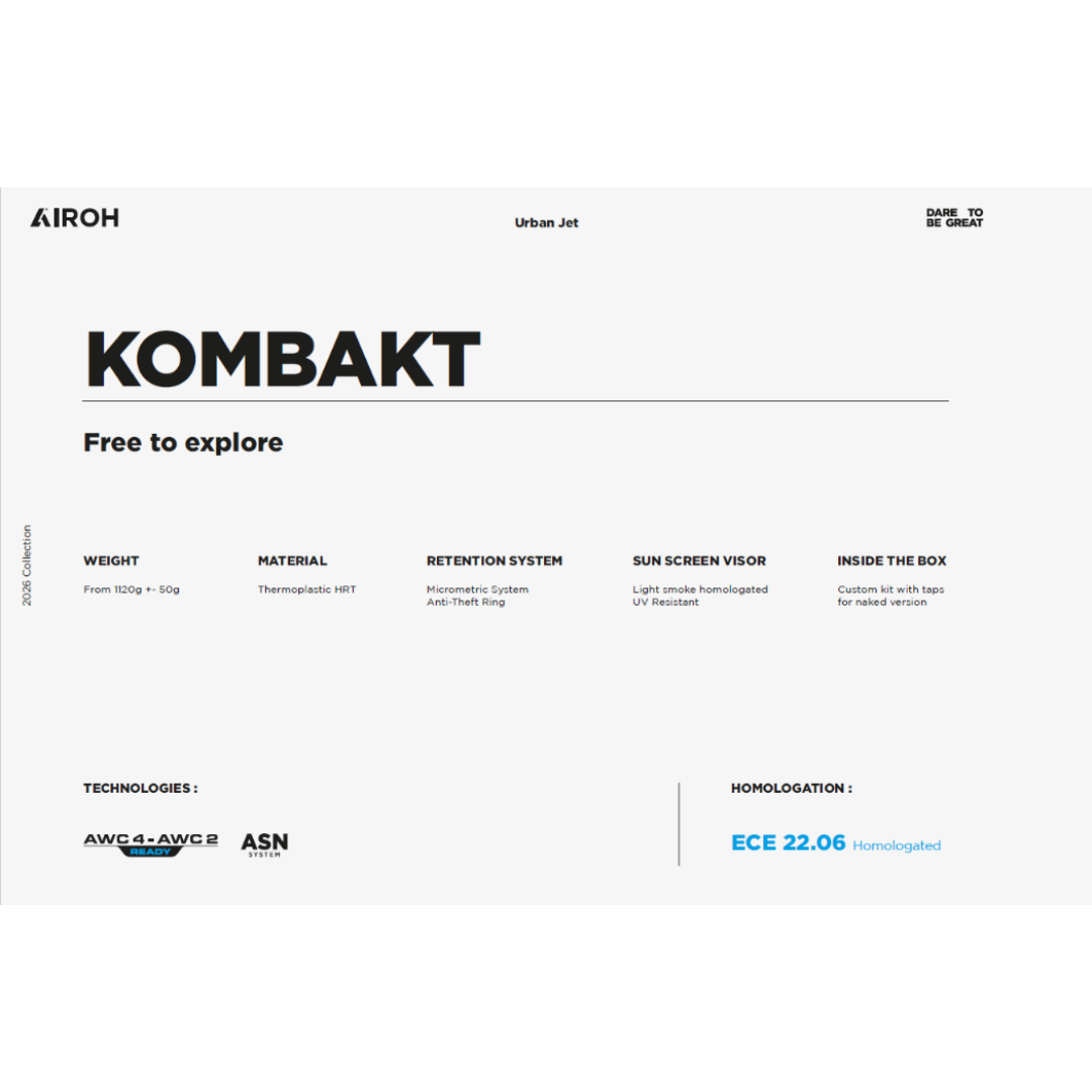 Airoh Kombakt Gloss White Trials Helmet