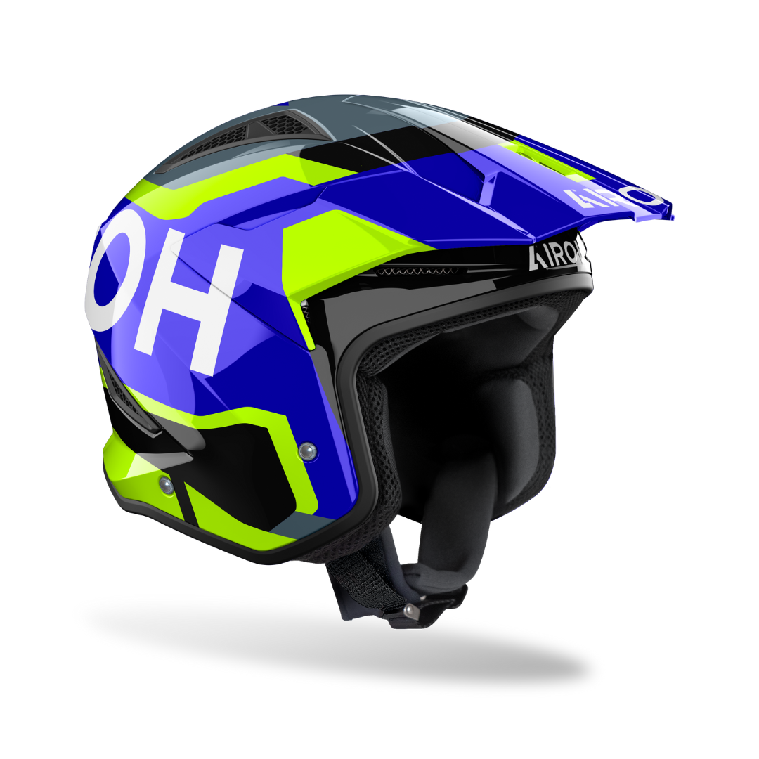 Airoh TRR2 Jupiter Blue/Yellow Gloss Trials Helmet
