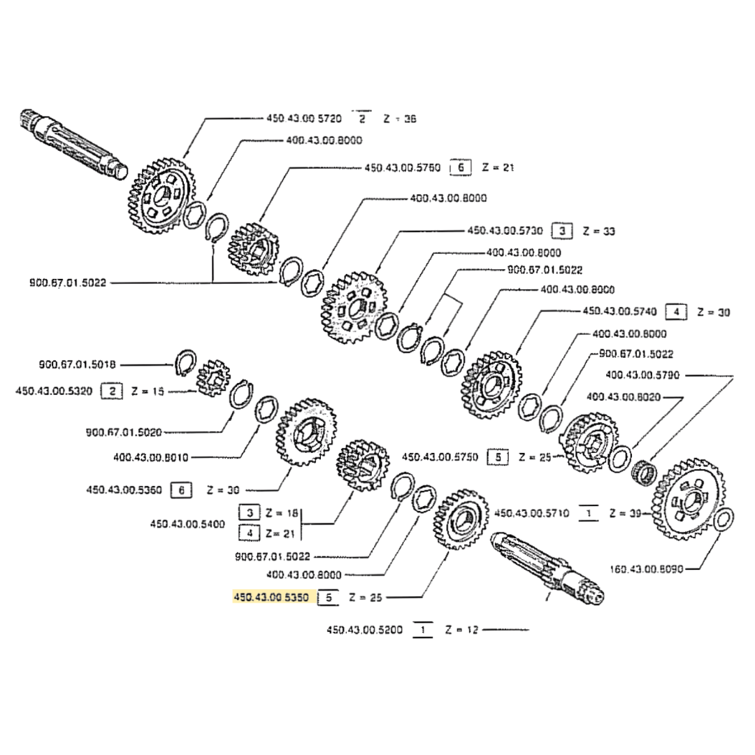 Fantic 240 5th Gear Cog 25T