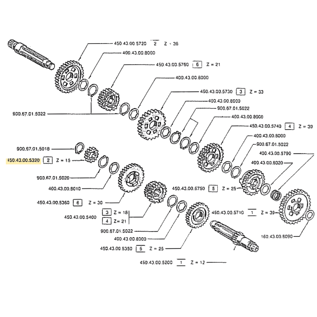 Fantic 240 2nd Gear Cog 15T
