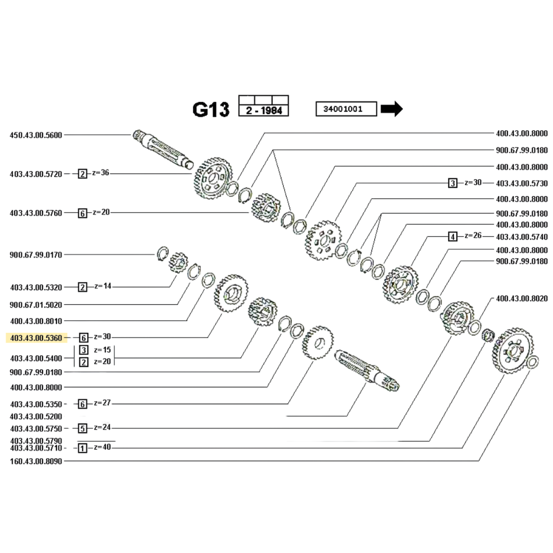 Fantic 6th Gear Cog 30T