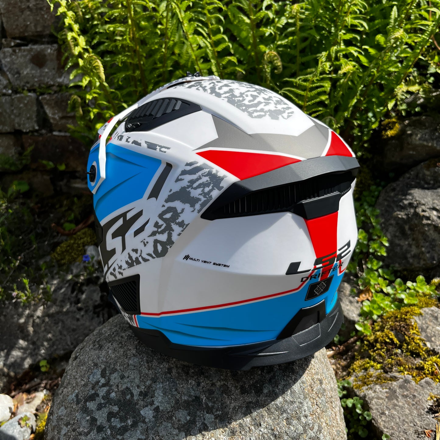 LS2 Drifter Devor Trials Helmet - White/Blue