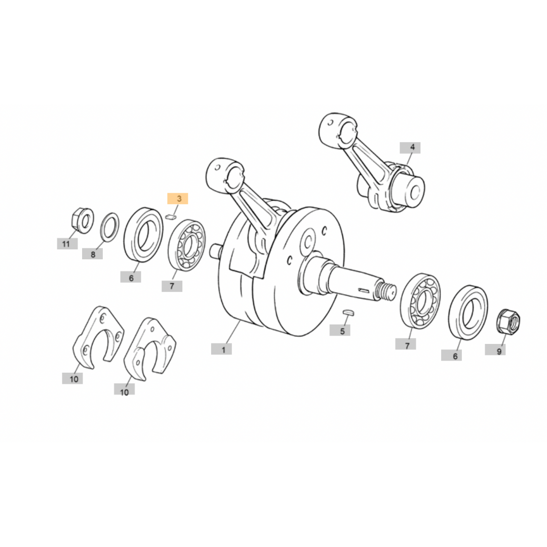 Sherco Primary Drive Woodruff Key (1999-2022)