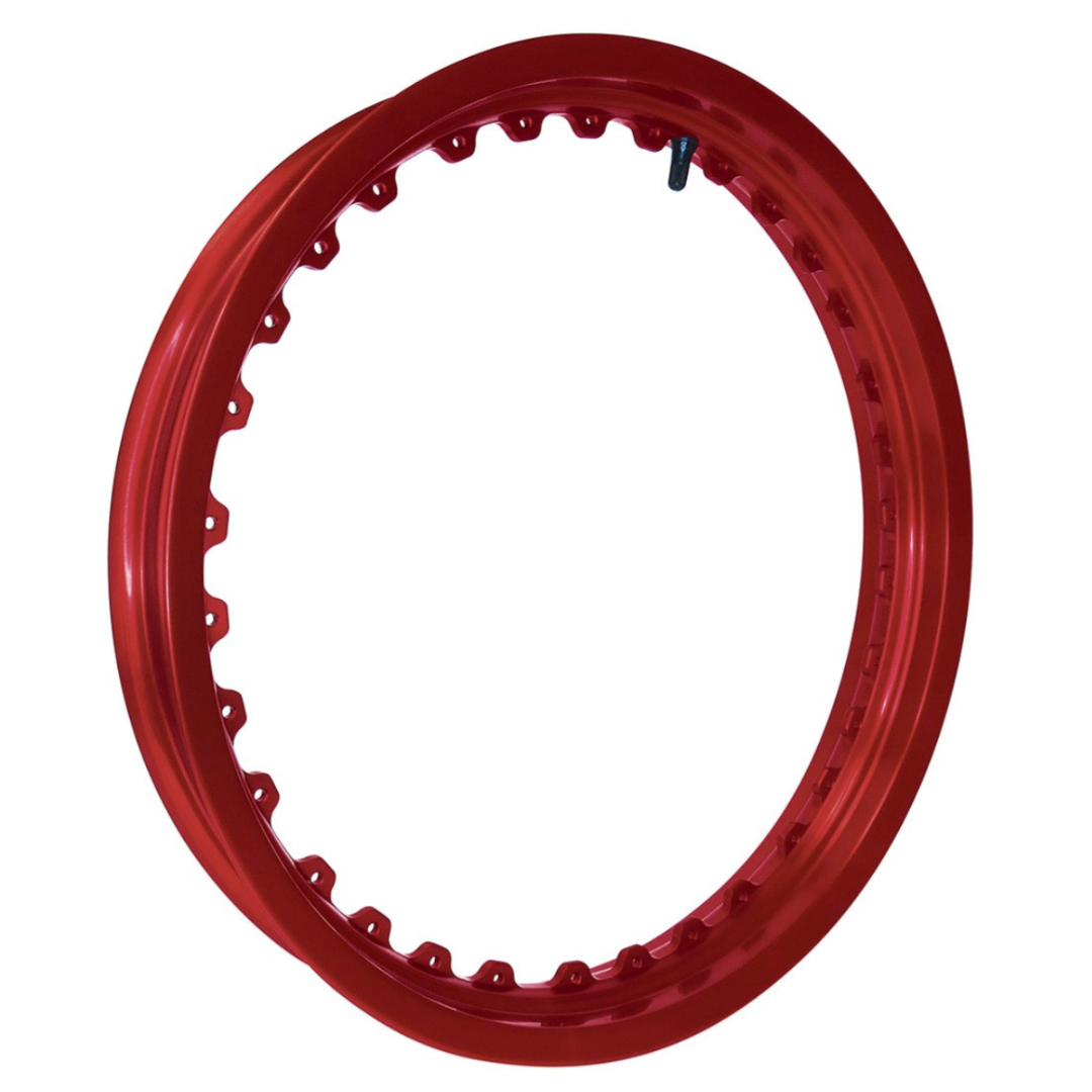 Morad 32 Spoke Tubeless Flanged Rear Trials Rim 18" Red