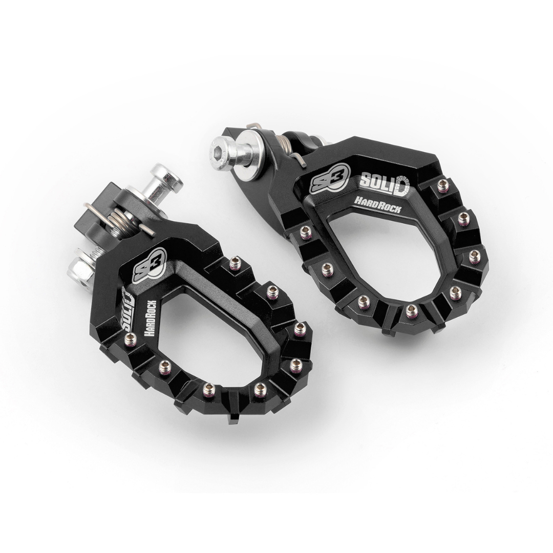 S3 Solid Hard Rock Foot Pegs Sherco/Scorpa Black (2023-2025)