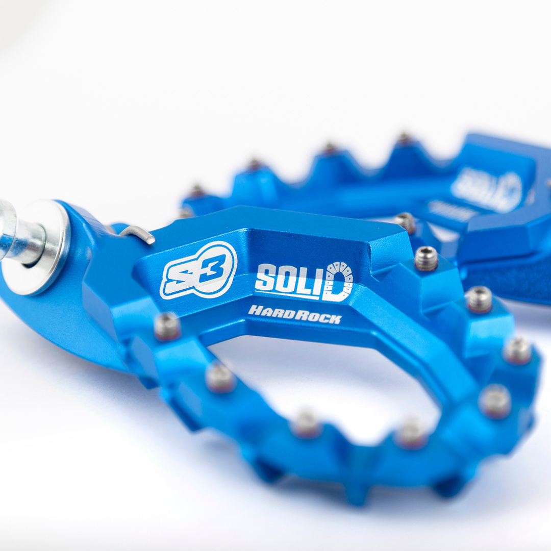 S3 Solid Hard Rock Foot Pegs Sherco/Scorpa Blue (2023-2025)
