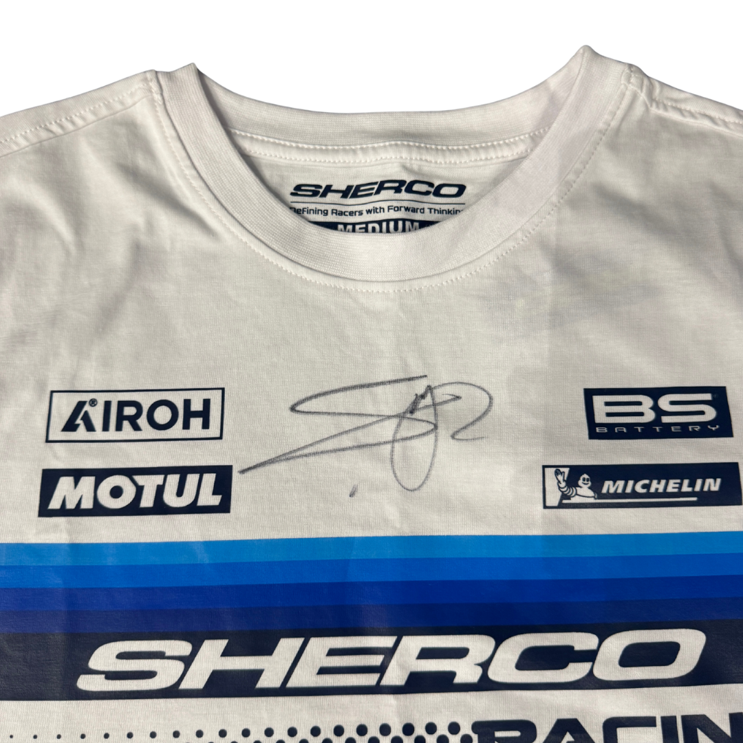 Sherco Team T-Shirt White Signed by Adam Raga