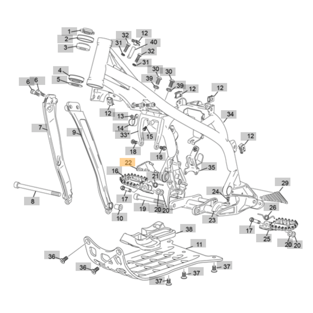 Sherco Right Hand Frame Rubber (2023-2025)