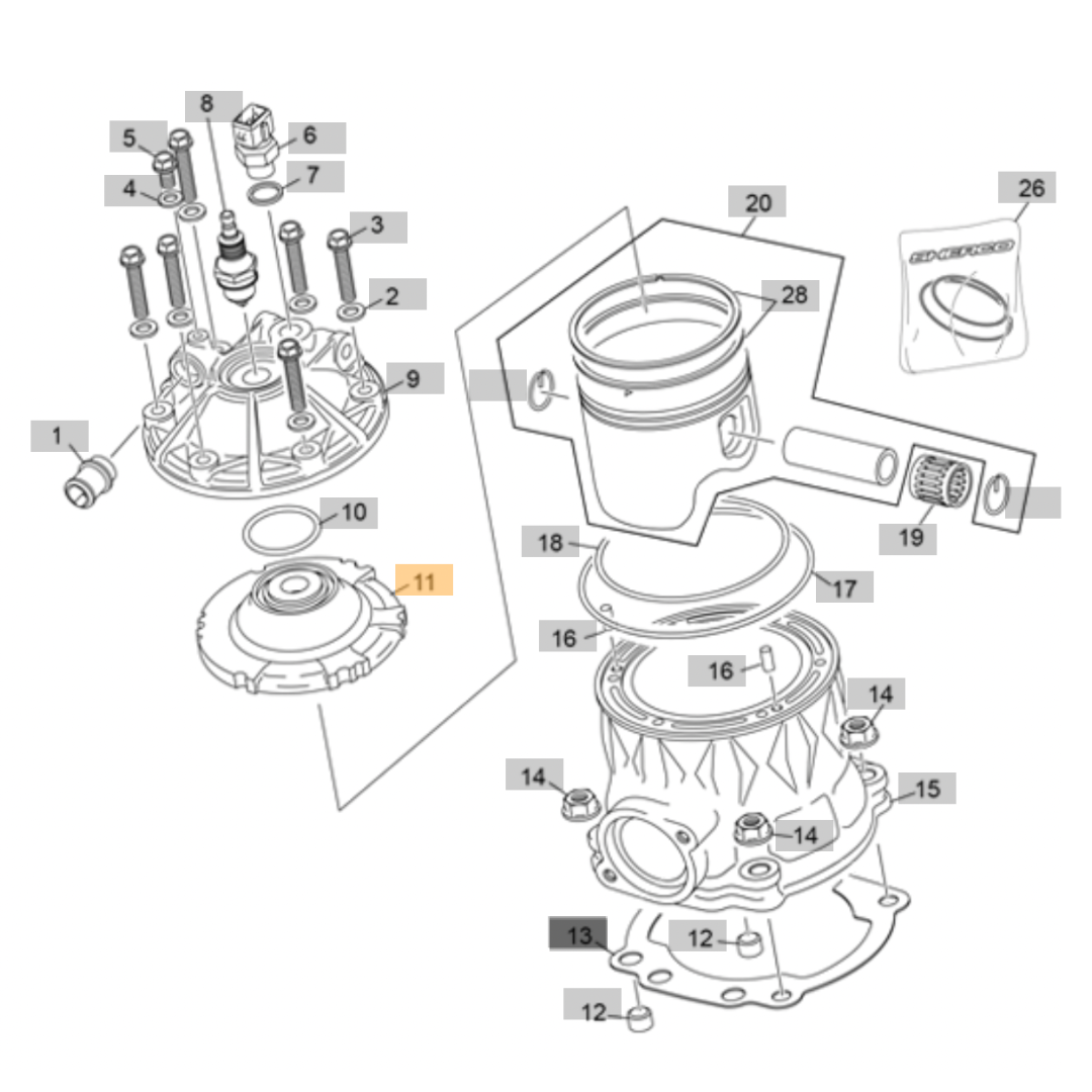 Sherco ST Low Compression Head Insert 300cc (2026)