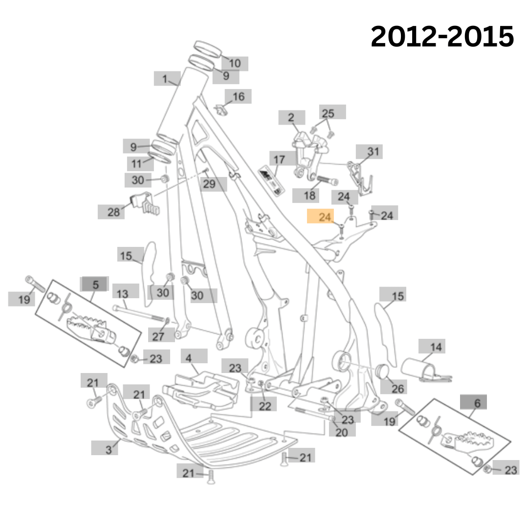Sherco M6 x 12mm Dome Head Shouldered Bolt