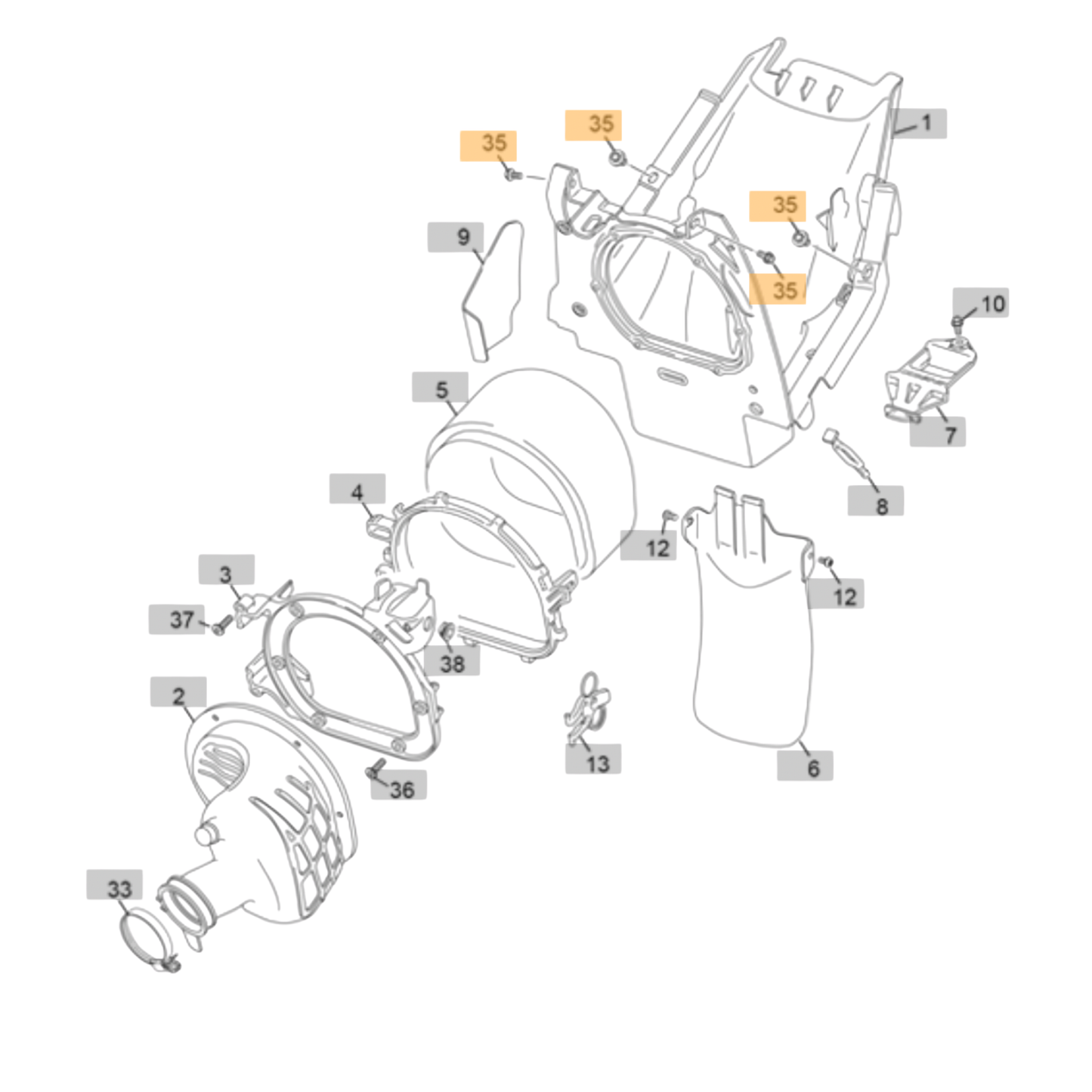 Sherco SE/SEF M6 x 16 Shouldered Hex Bolt (2015-2027)