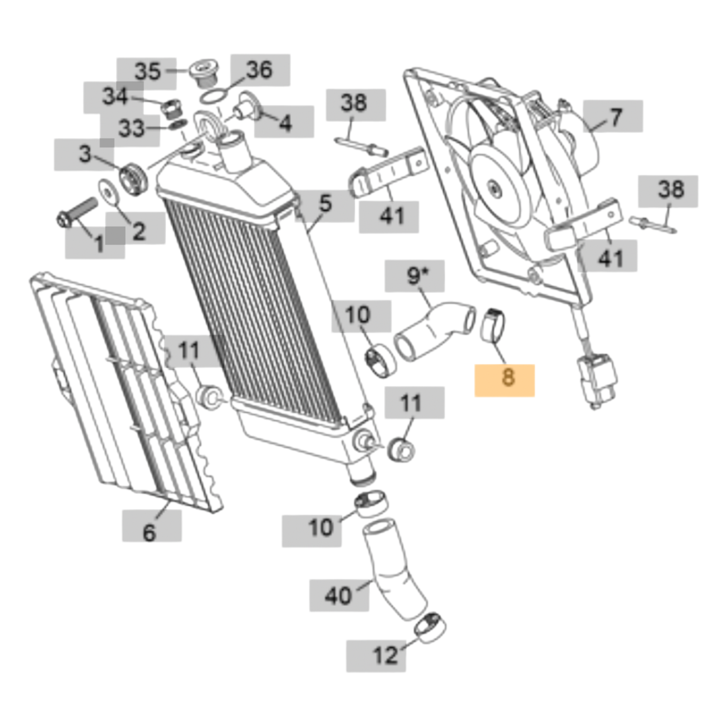 Sherco ST Coolant Hose Clamp (2023-2026)