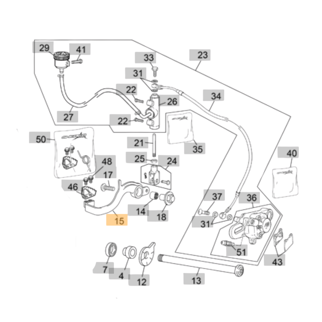 Sherco TY125 Rear Brake Pedal (2019-2026)