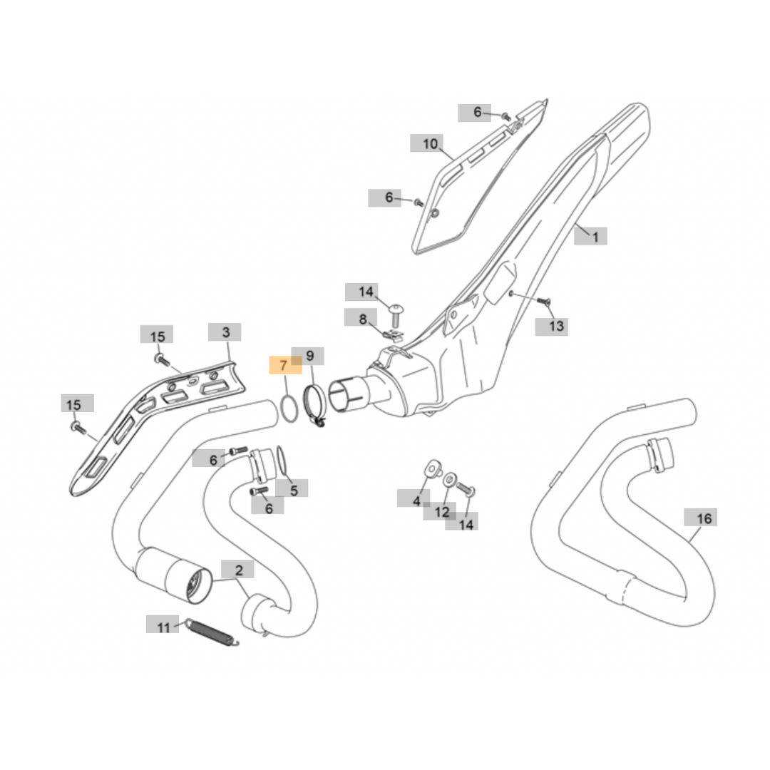 Sherco TY125 Exhaust Spacer (2019-2024)