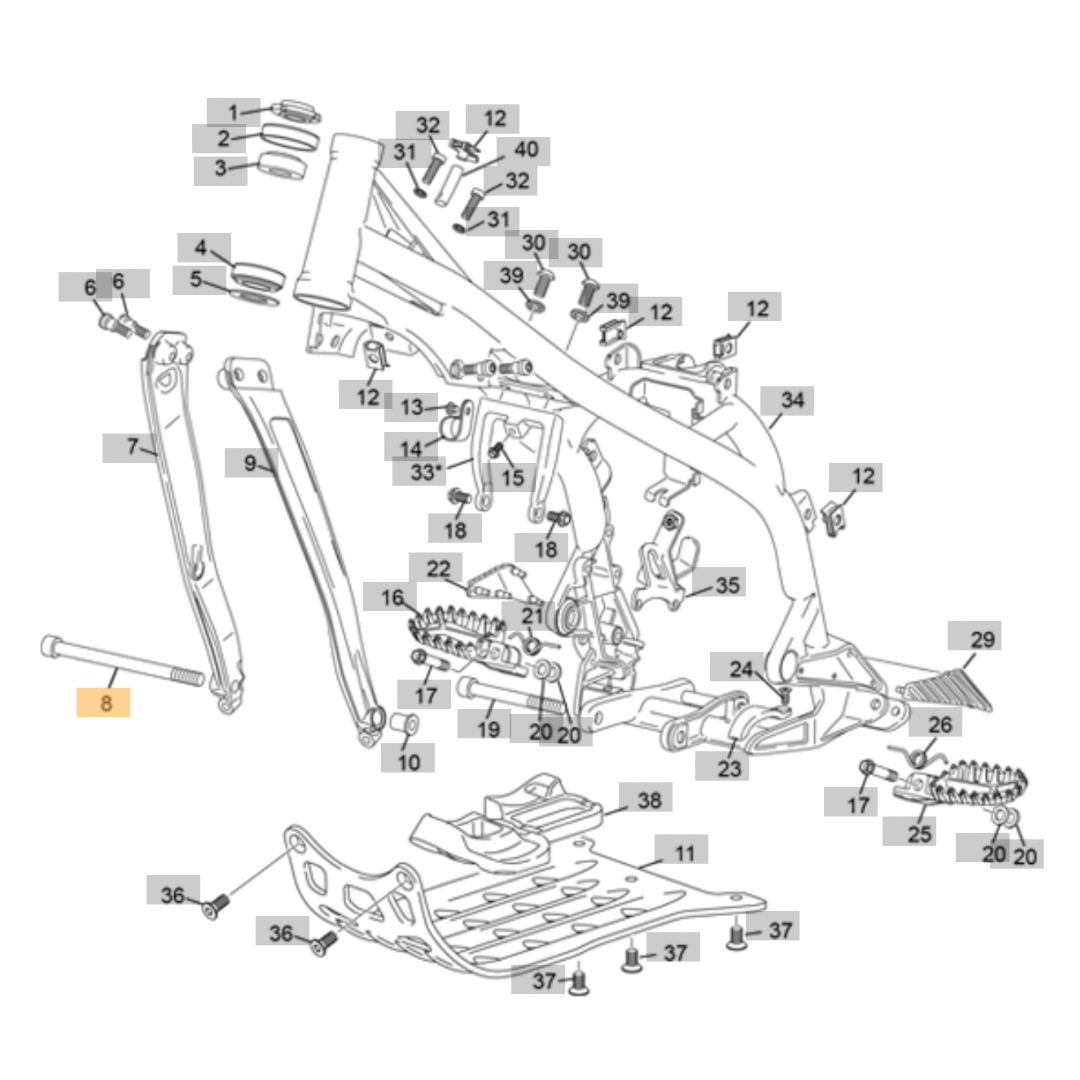 Sherco Lower Frame Plate Bolt (2023-2025)