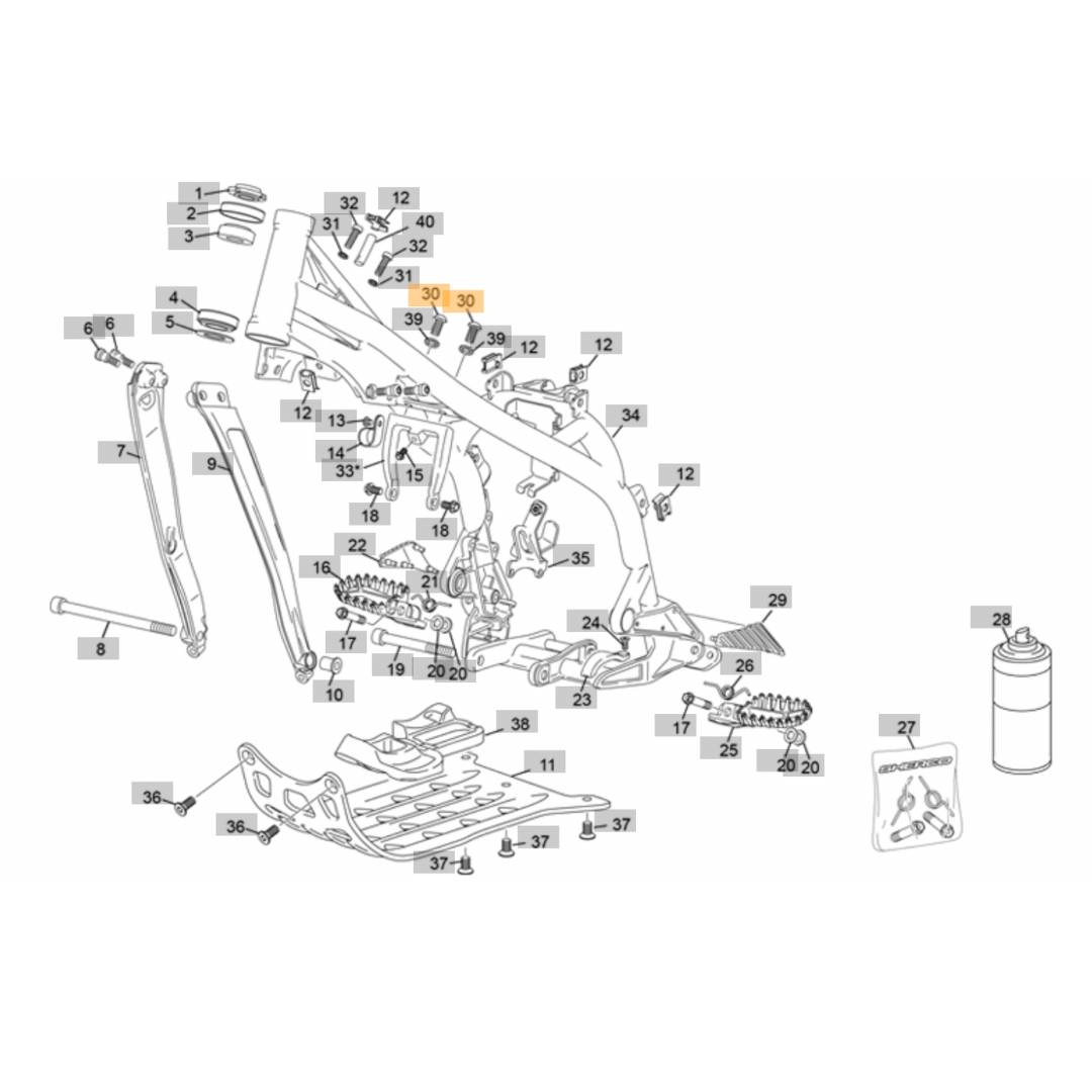 Sherco Kickstart/Support Bracket Bolt (2023-2025)