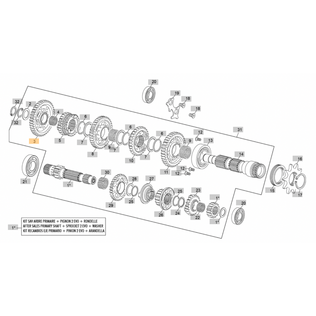 Sherco Secondary Pinion Gear - 1st (2023-2025)