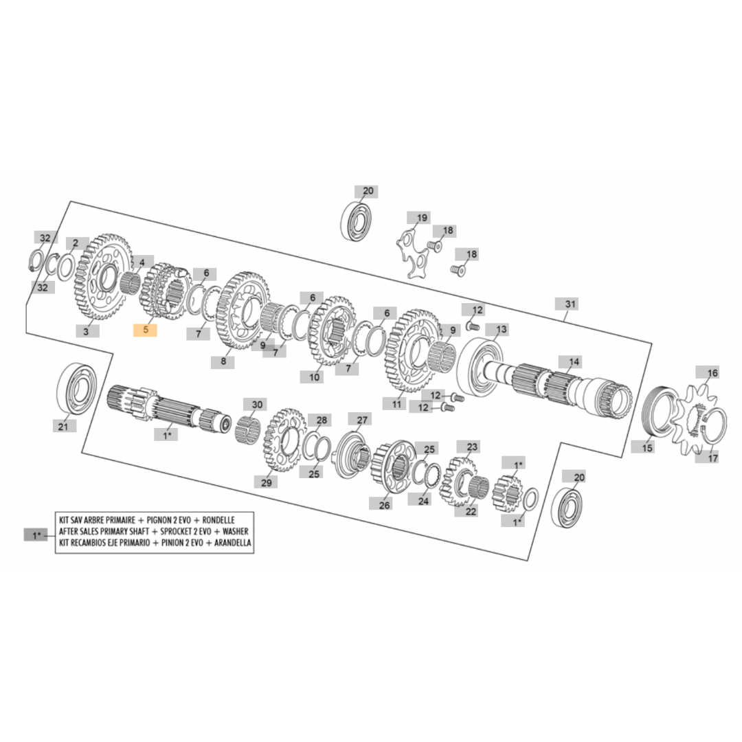 Sherco Secondary Pinion Gear - 5th (2023-2025)
