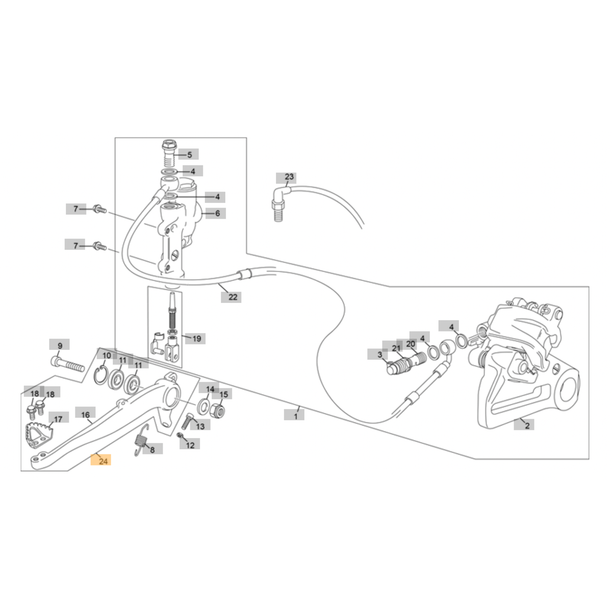 Sherco SE Rear Brake Pedal Assembly (2021-2027)