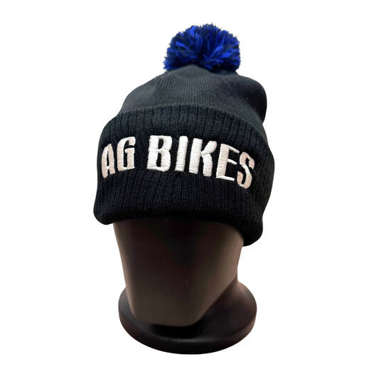 AG Bikes Bobble Hat Black/Blue
